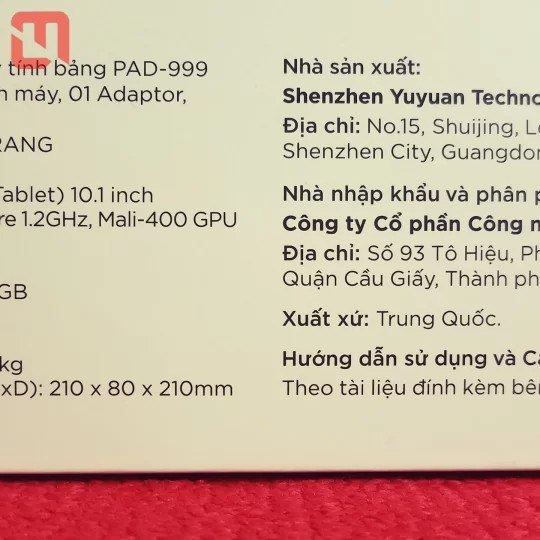 Máy Tính Bảng Arirang PAD-999